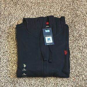 U.S. Polo Assn. Black Zip Up Sweatshirt